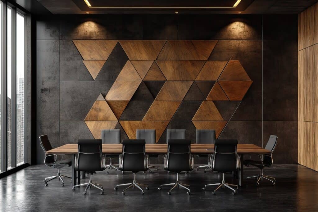 Modern conference room wall design idea