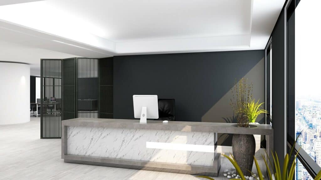 Creative office reception design