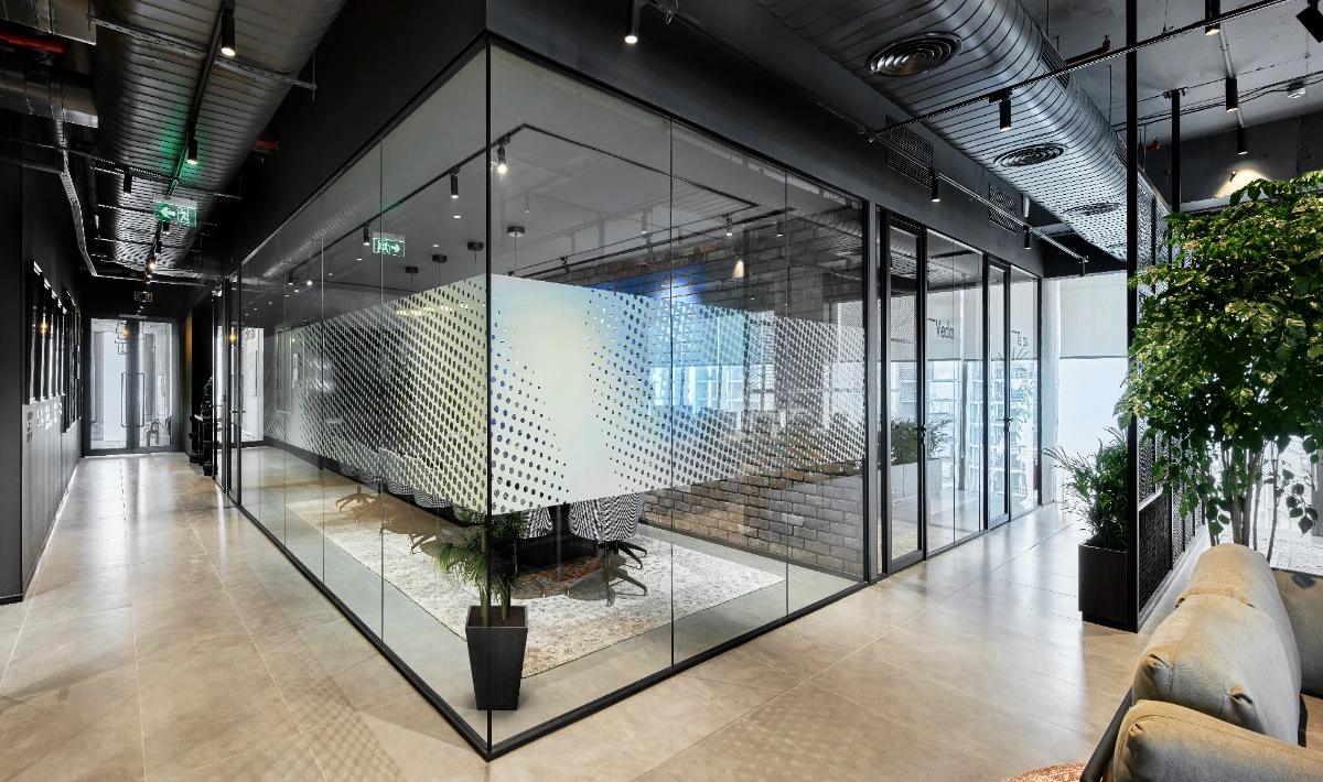 Private cubicle workspace for confidential office tasks