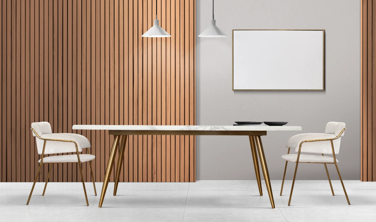 Wooden wall design adding warmth and structure to modern office interiors