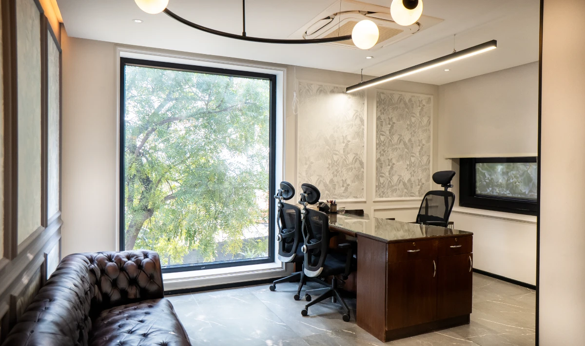Office ceiling with concealed services for a neat and organised look