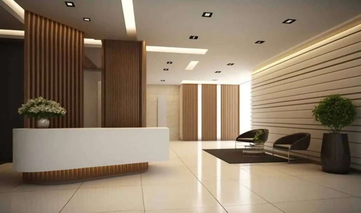 Welcoming reception area advocate office interior design (1)