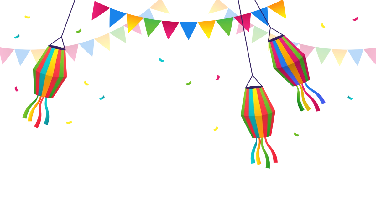 Colourful streamers hung across the office ceiling to brighten the space