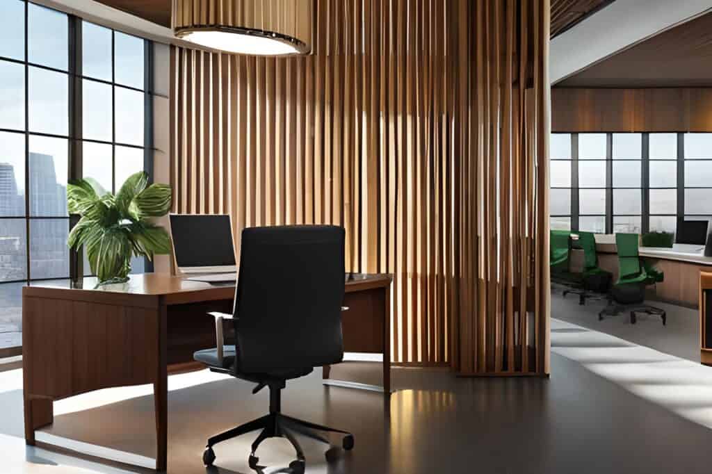 wooden office room wall