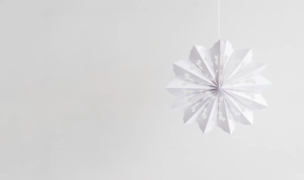 Snowflake hangings giving office spaces a soft winter festive feel