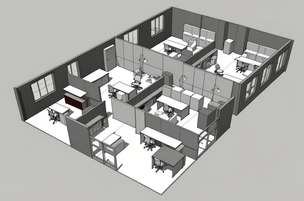 Modern office space layout