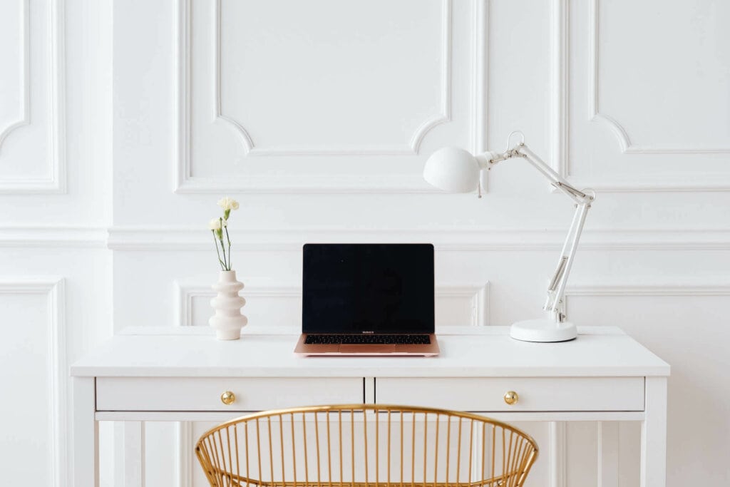 All-White Office Cabin