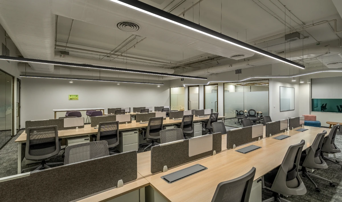 Personalised office space with comfortable and lived-in design