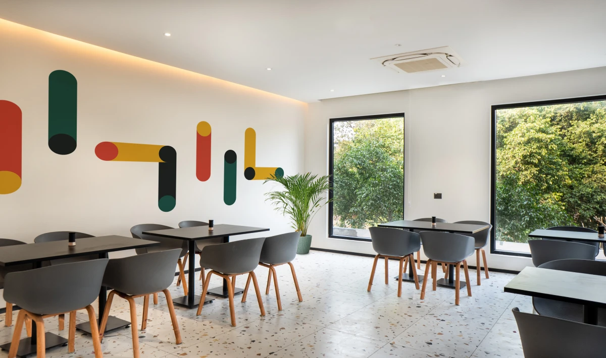 Work cafe designed for informal meetings and interaction