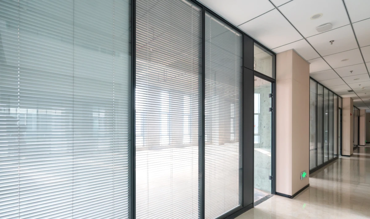 Glass Door with Blinds Inside