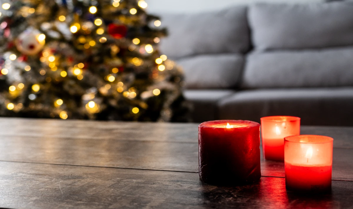 Soft glowing candle-style LED lights creating a warm office ambience