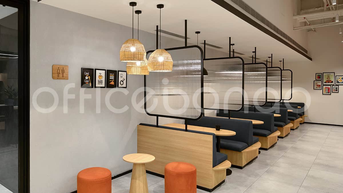 Office pantry with modern appliances