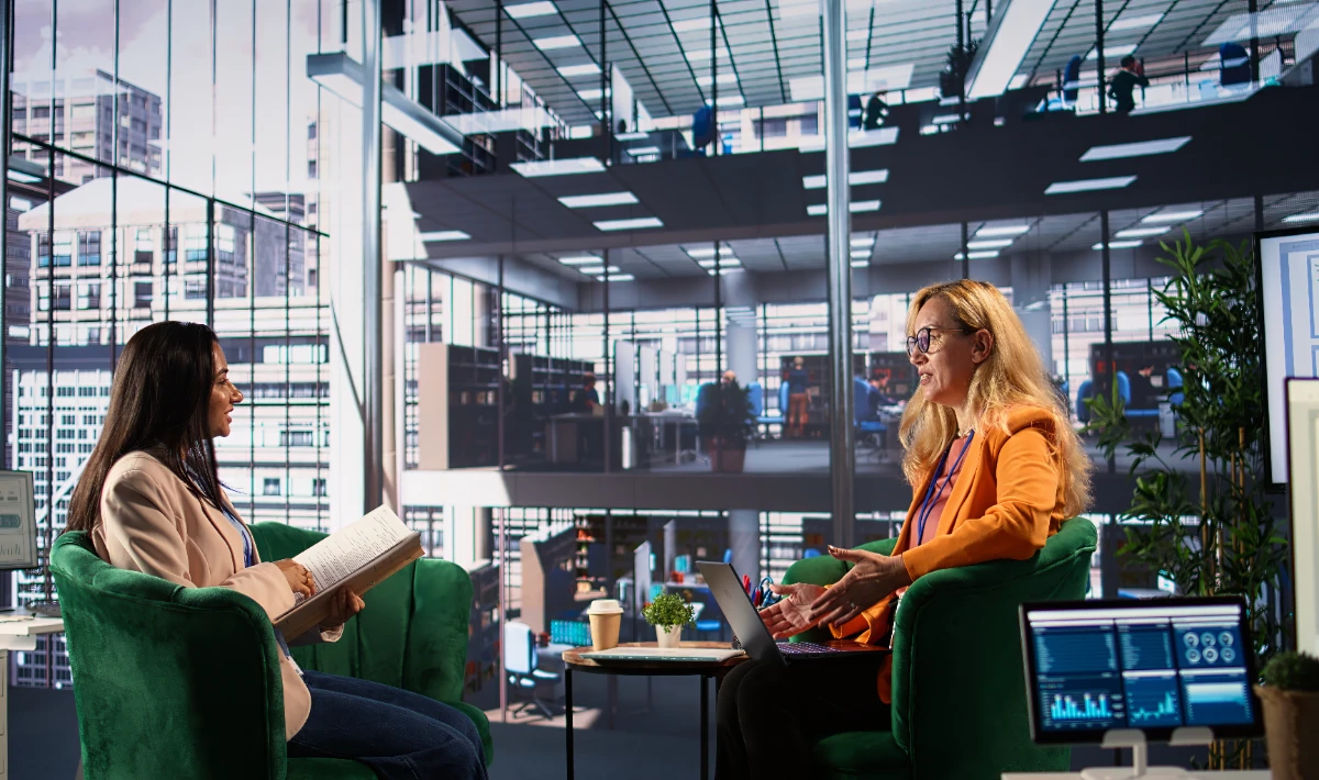 Corporate office interiors with seamless technology integration