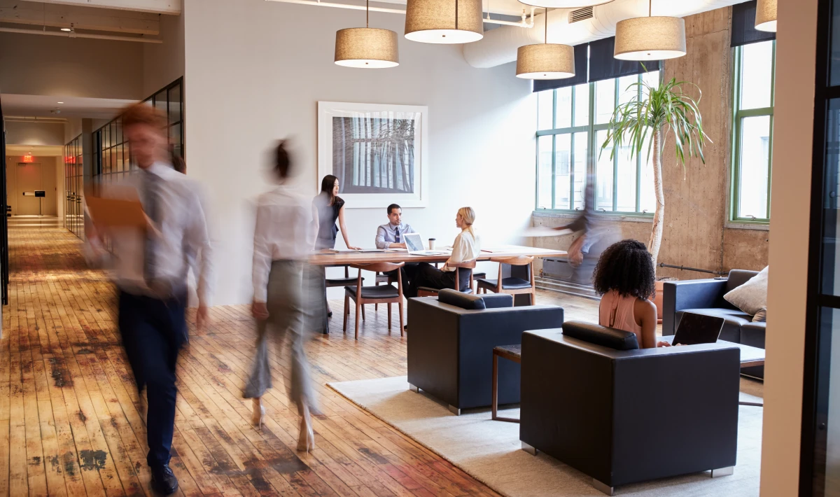 Office movement guided through visual hierarchy design