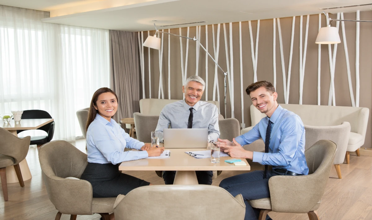 CEO office with informal lounge seating for relaxed conversations