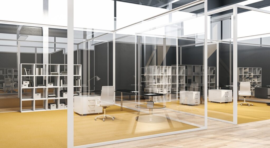 Transparent enclosures office