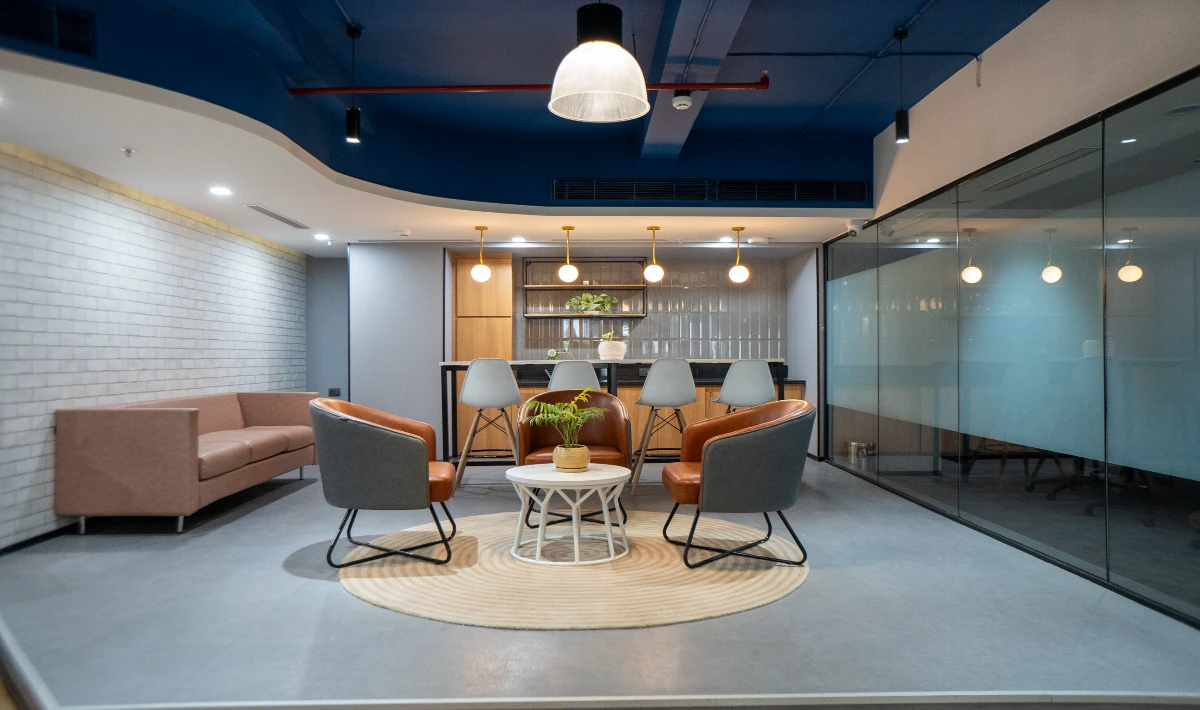 Interior room with matching colours and materials creating visual harmony