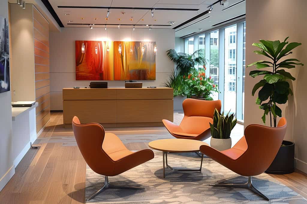 modern office waiting area
