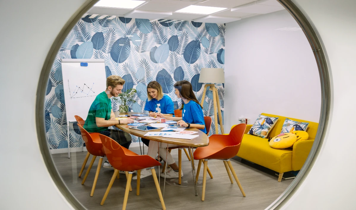 Corporate interiors designed to support hybrid work patterns