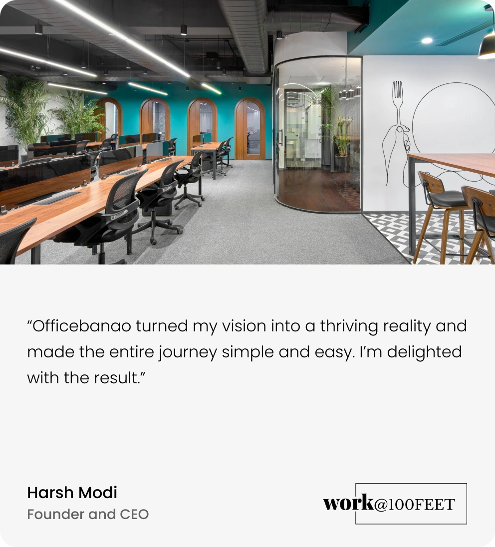 Harsh Modi review for corporate office interior design services by Officebanao