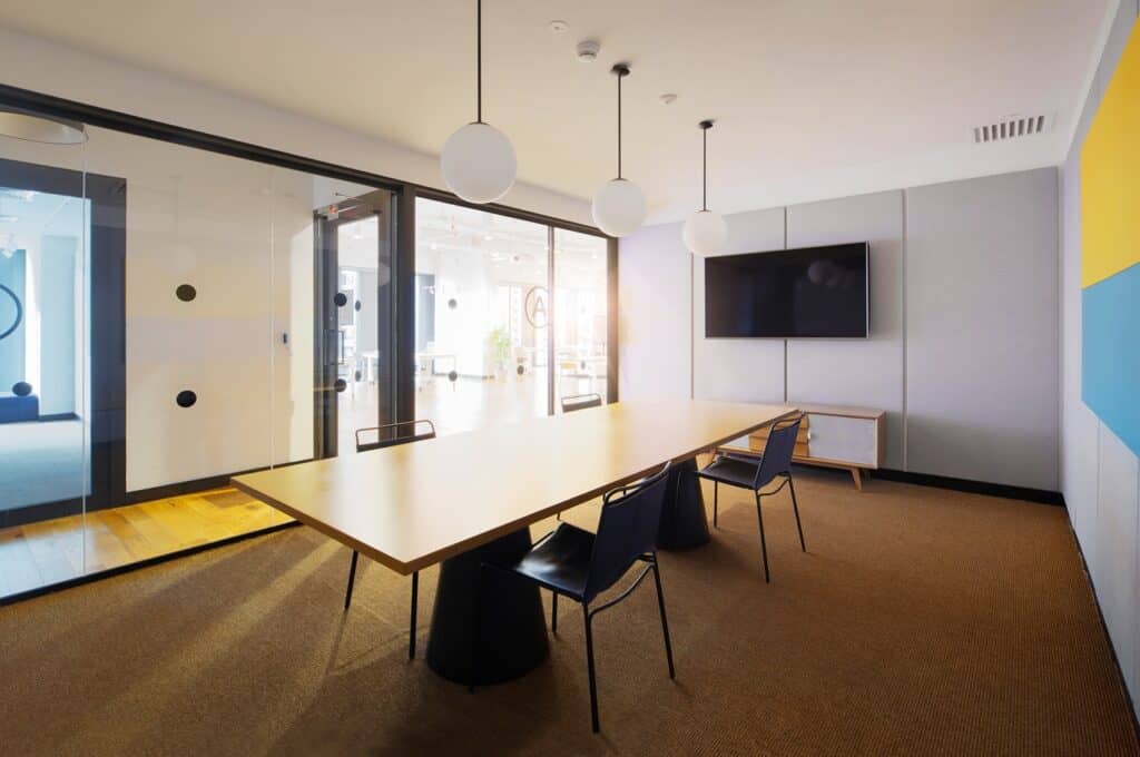 Interior of modern conference room