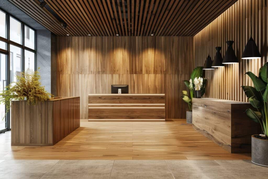 Wooden Office Ceiling Design