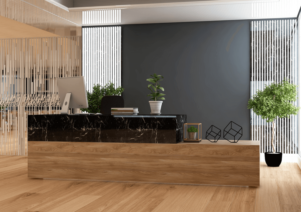 corporate office reception interior design