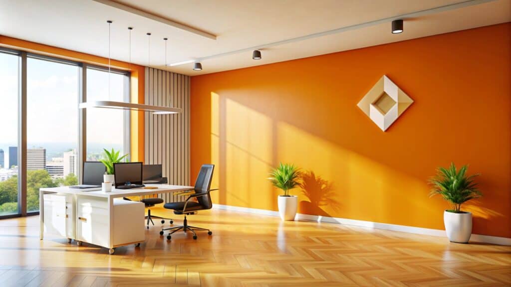 orange office wall colour