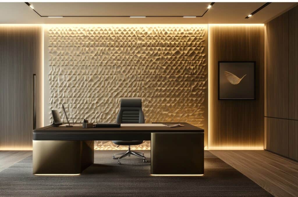 Textured office wall design idea