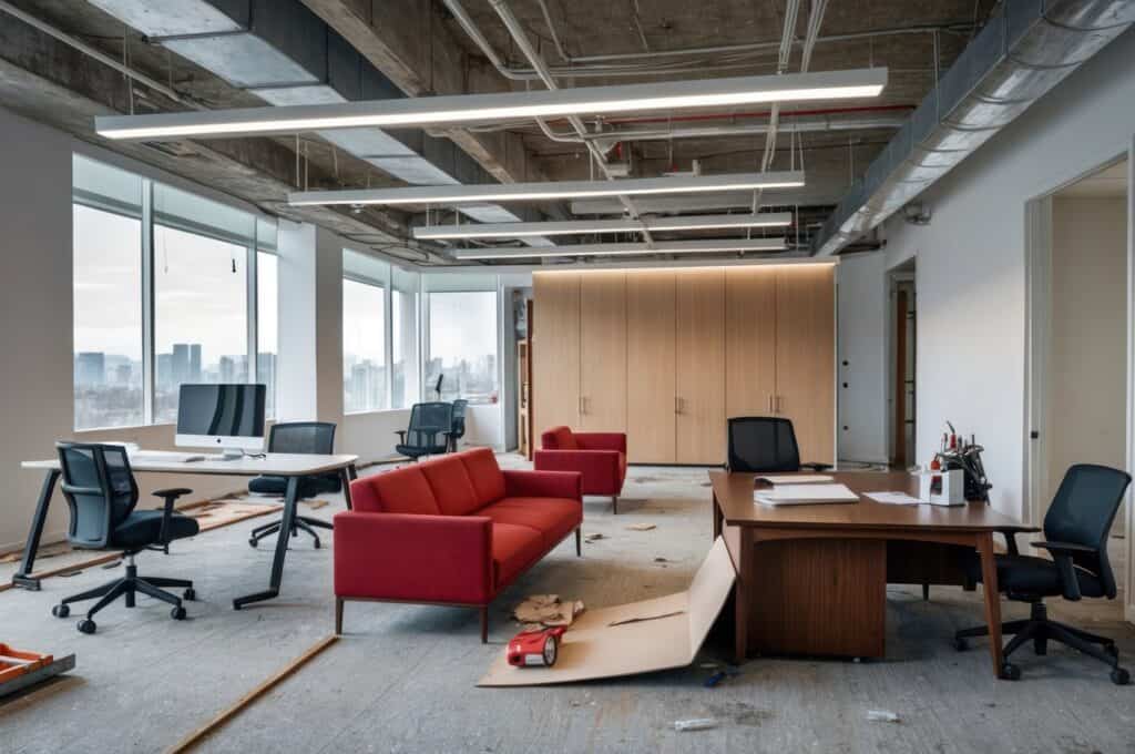 Modern office interior under renovation