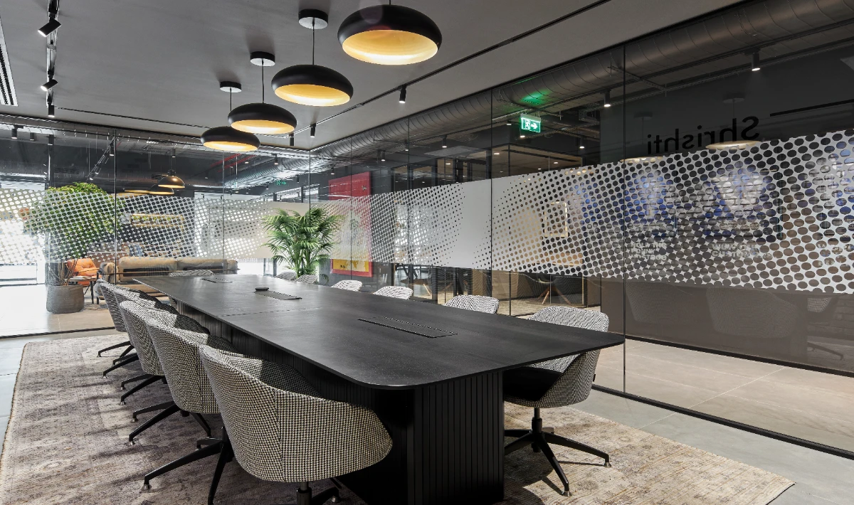 Office layout with soundproof zones for focused work areas