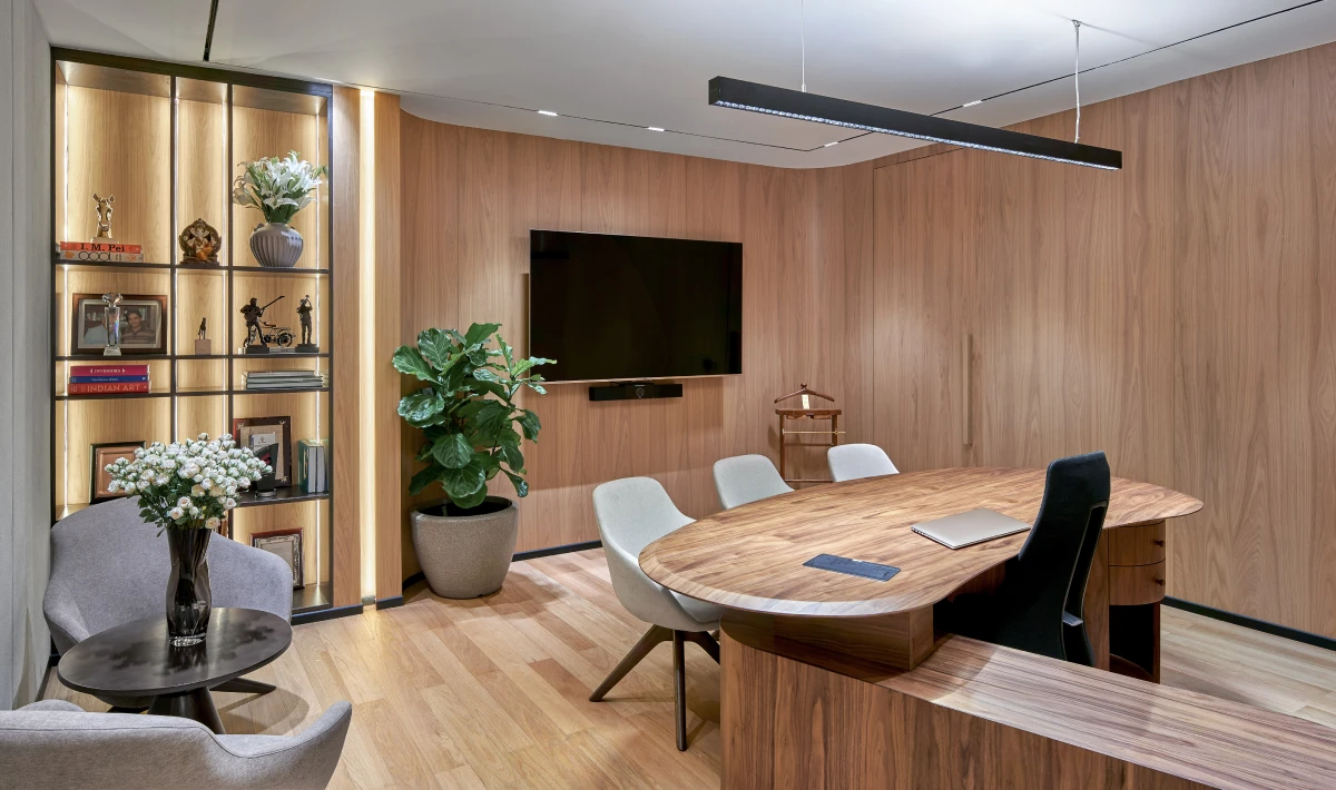 Office interior showing acoustic panels and quiet work zones