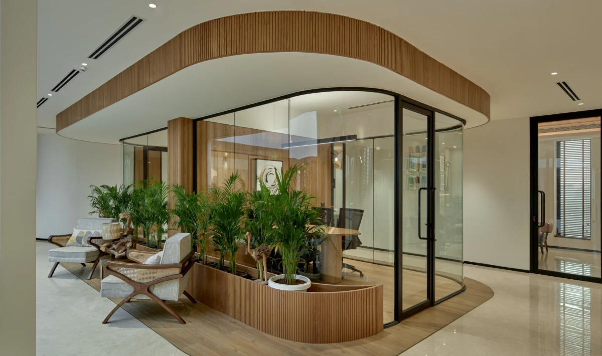 Curved Glass Door