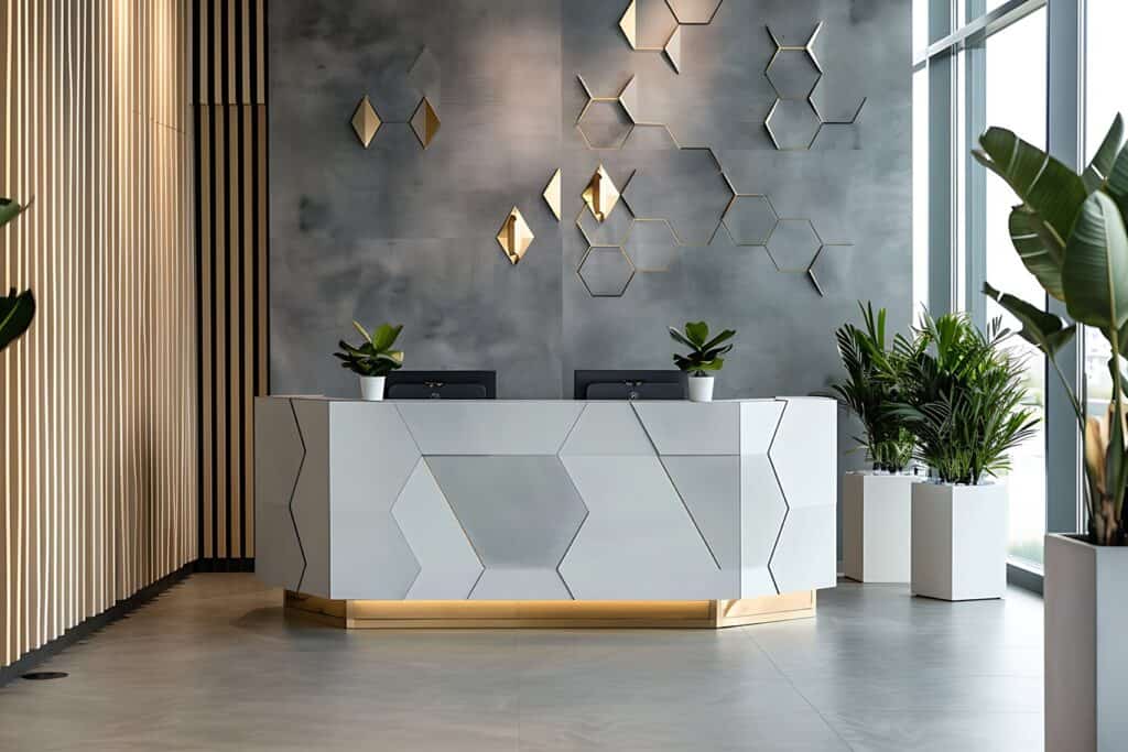 Reception area wall design idea