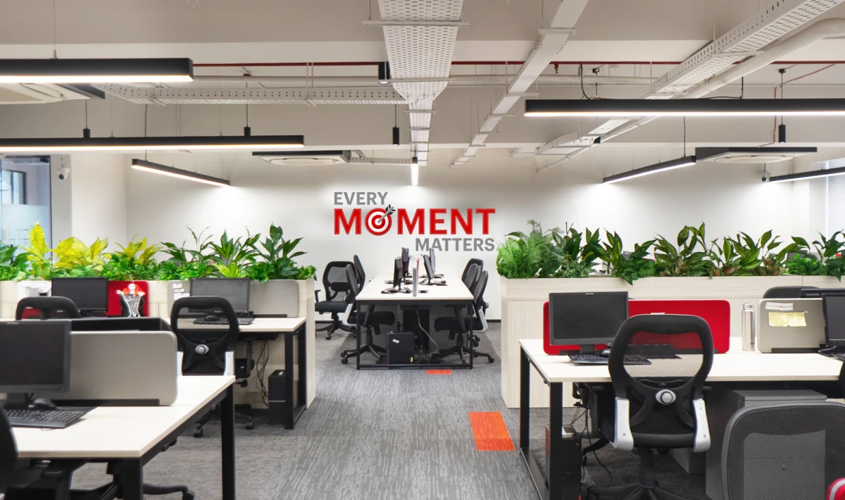 Brand identity expressed through materials and spatial design