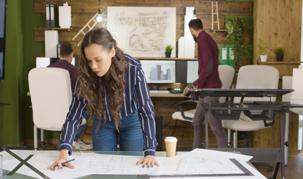 Adaptable architect office layout supporting changing work habits