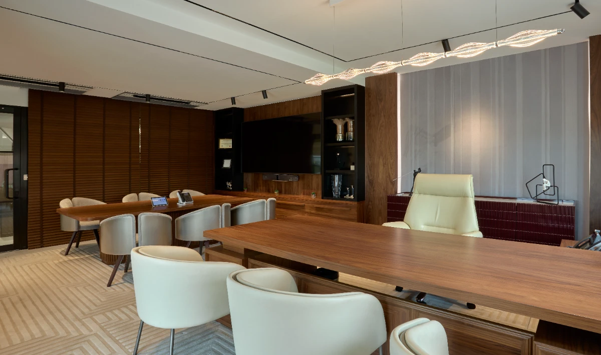  Interior space showing balanced furniture placement and even visual weight