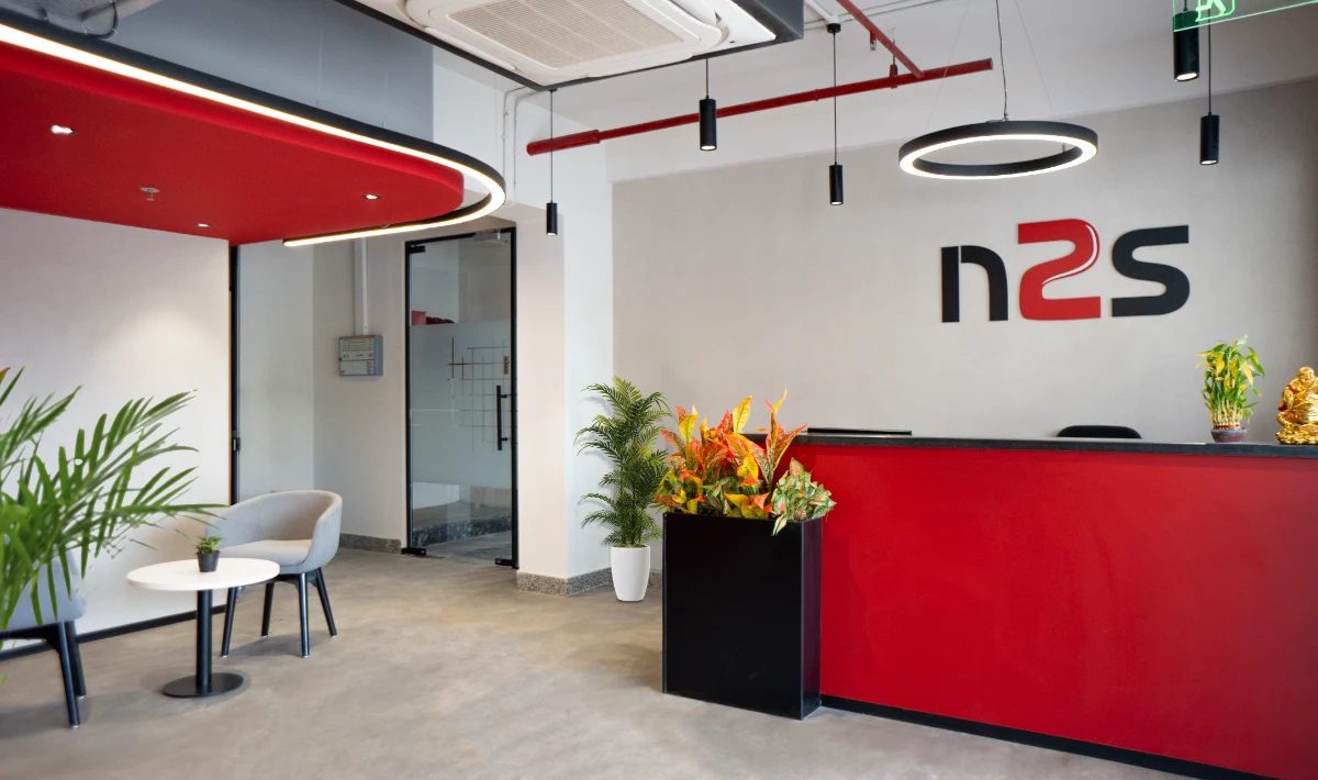 Office wall branding display with company logo for brand identity.