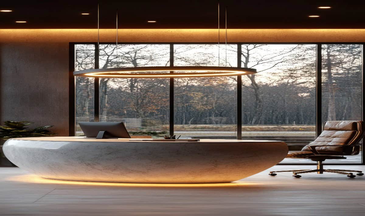 Natural light and artificial lighting advocate office interior design