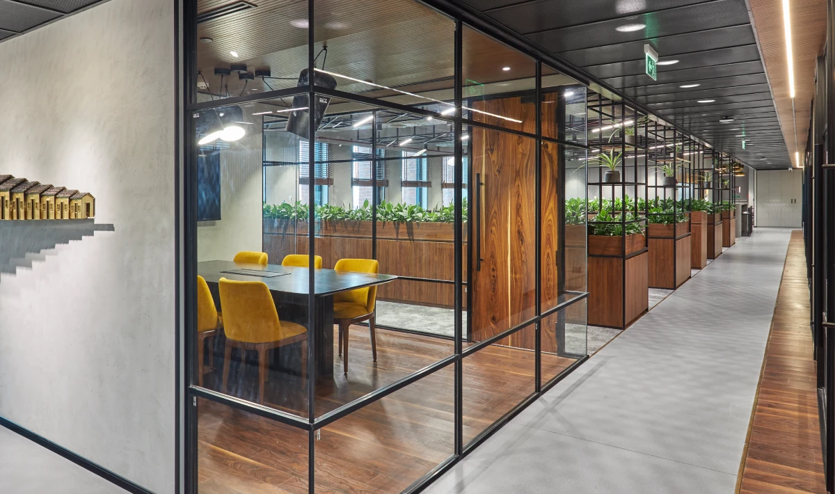 Wooden Glass Door Design for Office