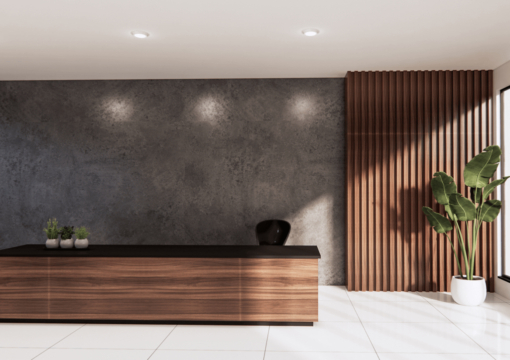 Boho office reception design
